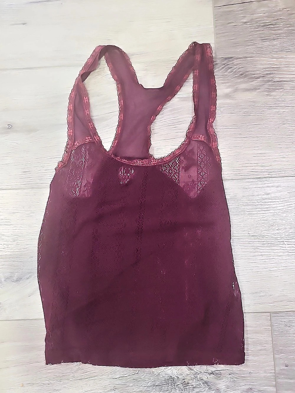 Hollister Lace Trim Racerback Tank Top Purple XS